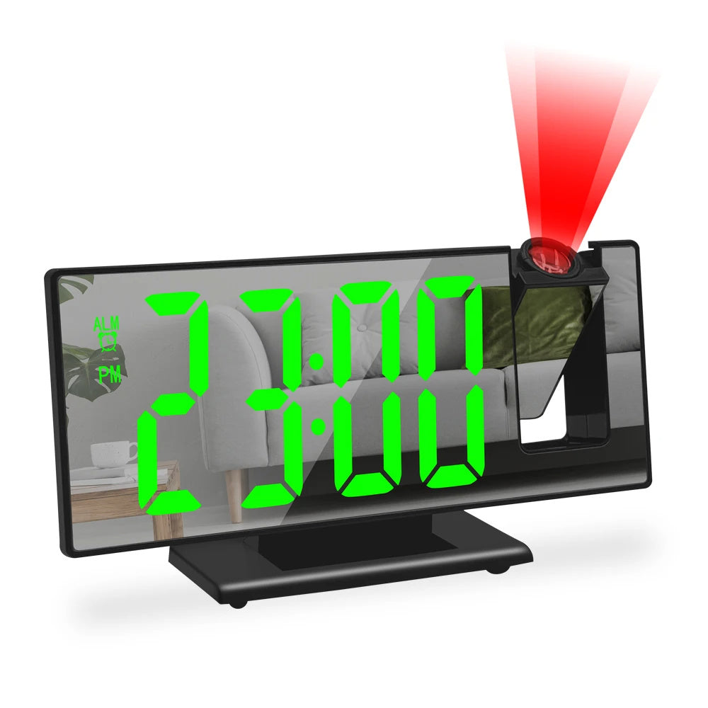 Multifunctional LED Projection Clock Mute Color Screen Desk Clock Smart Alarm Clock