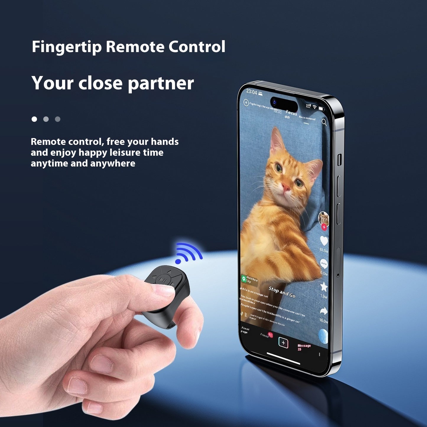 Multifunctional Bluetooth Selfie Stick Video Shutter Ring Remote Control