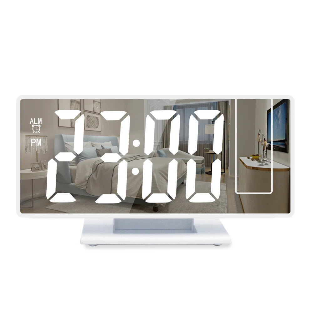 Multifunctional LED Projection Clock Mute Color Screen Desk Clock Smart Alarm Clock