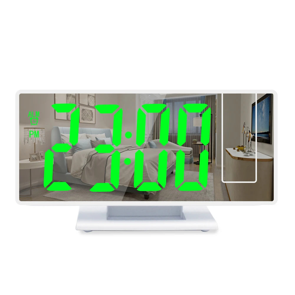 Multifunctional LED Projection Clock Mute Color Screen Desk Clock Smart Alarm Clock