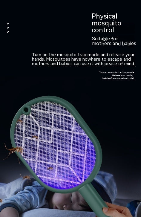 Electric Mosquito Swatter Rechargeable Household Mosquito Killer Lamp
