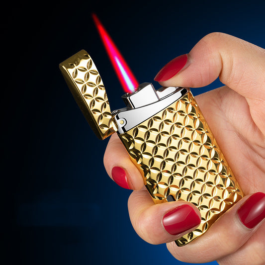 Thin Windproof Red Flame Gas Lighter