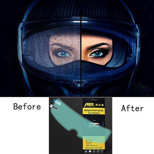Motorcycle helmet rain and fog film