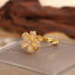 Copper Micro Inlaid Zircon Rotatable Sakura Ring