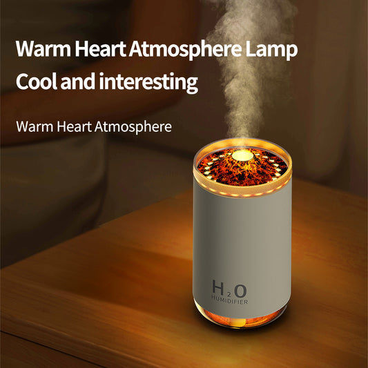 New Style Humidifier Simulation Flame Aroma Diffuser Volcano Household Desk