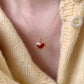 Red Love Titanium Steel Necklace For Women Peach Heart Pendant Women