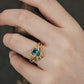 Palace Style Emerald Water Drop Zircon Ring Gold-plated Inlaid Lvzuan Couple Rings