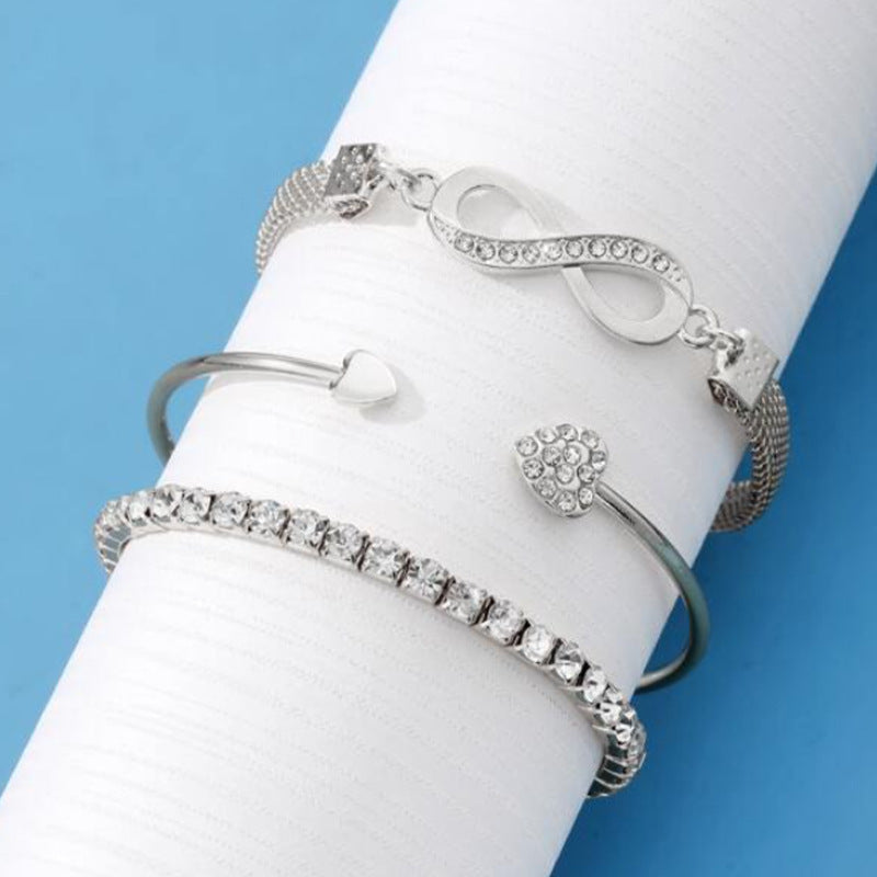 Women's Loving Heart With Opening Bracelet Creative Retro Simple
